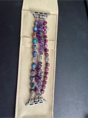Royal Amemthyst Multi-Strand Gemstone Apple Watch Bracelet Band - Cape Diablo